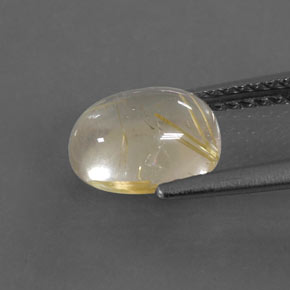 1.79カラットの天然無色＆ゴールドルチルクォーツ（8.6×6.4 mm・オーバルカット）