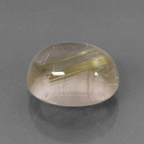 2.29カラットの天然無色＆ゴールドルチルクォーツ（9.1×7.1 mm・オーバルカット）