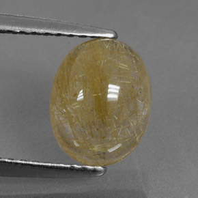 2.10カラットの天然無色＆ゴールドルチルクォーツ（8.9×7 mm・透明）