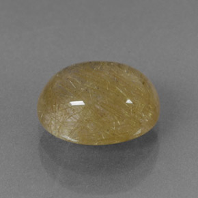 2.10カラットの天然無色＆ゴールドルチルクォーツ（8.9×7 mm・透明）
