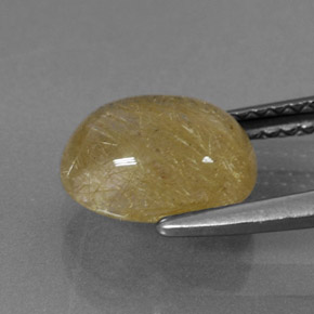 2.10カラットの天然無色＆ゴールドルチルクォーツ（8.9×7 mm・透明）