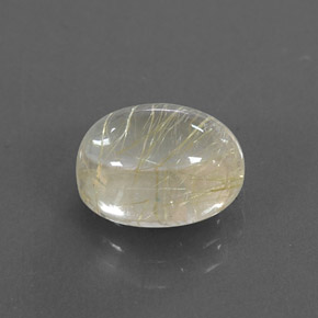 2.45カラットの天然無色＆ゴールドルチルクォーツ（9.1×7.1 mm・透明）