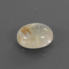 1.97カラットの天然無色＆ゴールドルチルクォーツ（9.1×7.1 mm・透明）