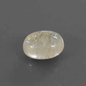 1.61カラットの天然無色＆ゴールドルチルクォーツ（8.2×6.1 mm・透明）