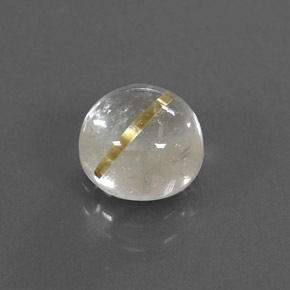 1.75カラットの天然無色＆ゴールドルチルクォーツ（7.04 mm・ラウンドカット）