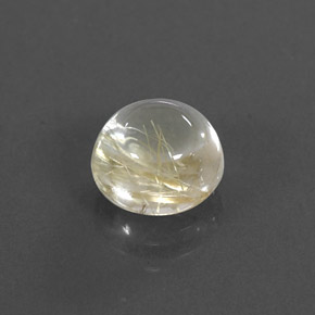 1.43カラットの天然無色＆ゴールドルチルクォーツ（7.00 mm・ラウンドカット）