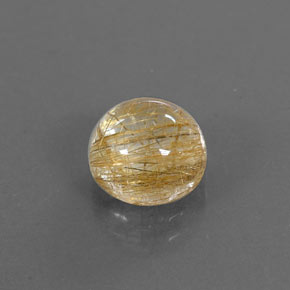 2.25カラットの天然無色＆ゴールドルチルクォーツ（8.06 mm・透明）