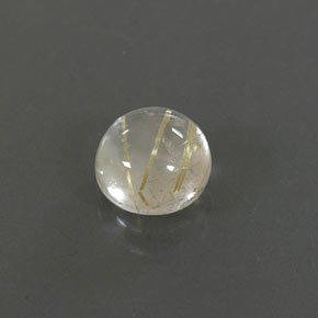 1.50カラットの天然無色＆ゴールドルチルクォーツ（6.99 mm・ラウンドカット）