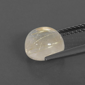 2.63カラットの天然無色＆ゴールドルチルクォーツ（8.12 mm・ラウンドカット）