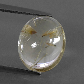 4.89カラットの天然アーシーイエロールチルクォーツ（11.9×9.8 mm・オーバルカット）