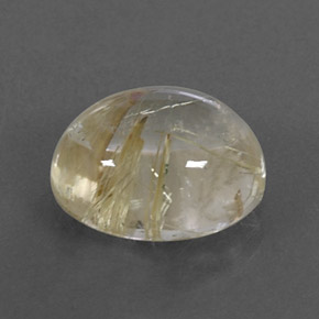 4.89カラットの天然アーシーイエロールチルクォーツ（11.9×9.8 mm・オーバルカット）