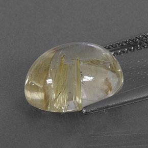 4.89カラットの天然アーシーイエロールチルクォーツ（11.9×9.8 mm・オーバルカット）