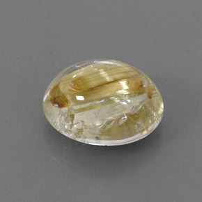 4.46カラットの天然無色＆ゴールドルチルクォーツ（11.9×9.7 mm・オーバルカット）
