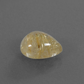 2.35カラットの天然無色＆ゴールドルチルクォーツ（10×7.1 mm・透明）