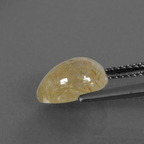 2.35カラットの天然無色＆ゴールドルチルクォーツ（10×7.1 mm・透明）