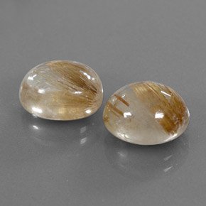 カラットの天然無色＆ゴールドルチルクォーツ（10.8×8.8 mm・透明）