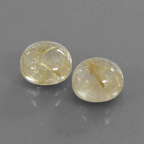カラットの天然無色＆ゴールドルチルクォーツ（7.05 mm・透明）