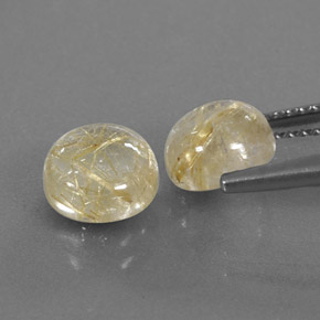 カラットの天然無色＆ゴールドルチルクォーツ（7.05 mm・透明）