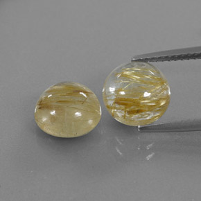 カラットの天然無色＆ゴールドルチルクォーツ（8.95 mm・透明）