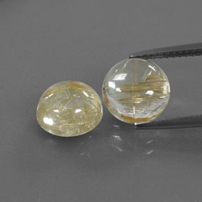 カラットの天然無色＆ゴールドルチルクォーツ（8.94 mm・透明）