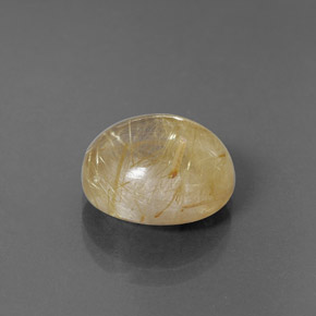6.00カラットの天然無色＆ゴールドルチルクォーツ（12.1×10.1 mm・透明）