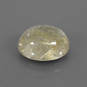 3.92カラットの天然無色＆ゴールドルチルクォーツ（11.1×9.1 mm・透明）