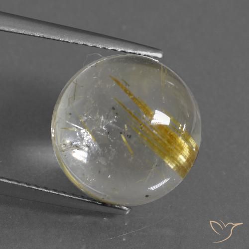 10.11ct 天然 トスカーナイエロー ルチルクォーツ, ラウンド, 透明