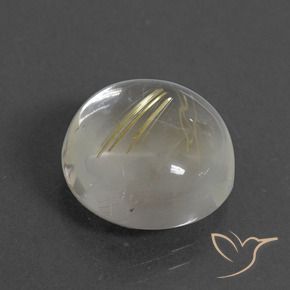 9.47カラットの天然薄いイエロールチルクォーツ、ラウンド、透明