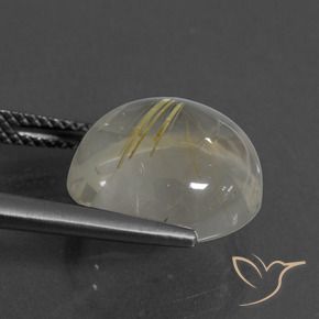 9.47カラットの天然薄いイエロールチルクォーツ、ラウンド、透明
