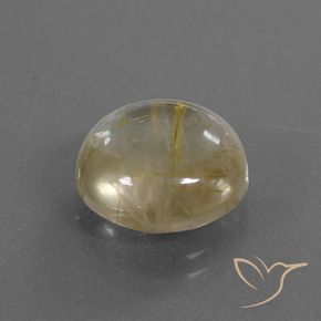 7.50カラットの天然非常に薄いゴールデンブラウンルチルクォーツ、ラウンド、透明