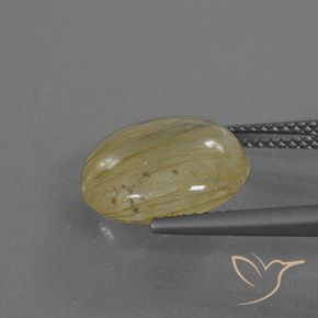 5.50カラットの天然薄いイエロールチルクォーツ、ラウンド、透明