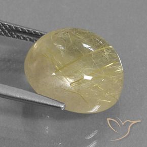 8.60カラットの天然非常に薄いディジョンイエロールチルクォーツ、ラウンド、透明