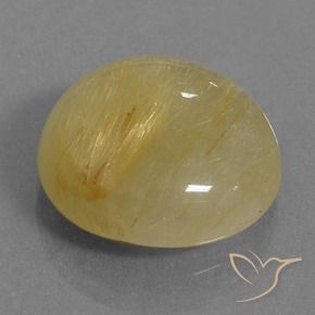 10.27カラットの天然黄色がかったゴールドルチルクォーツ、ラウンド、半透明
