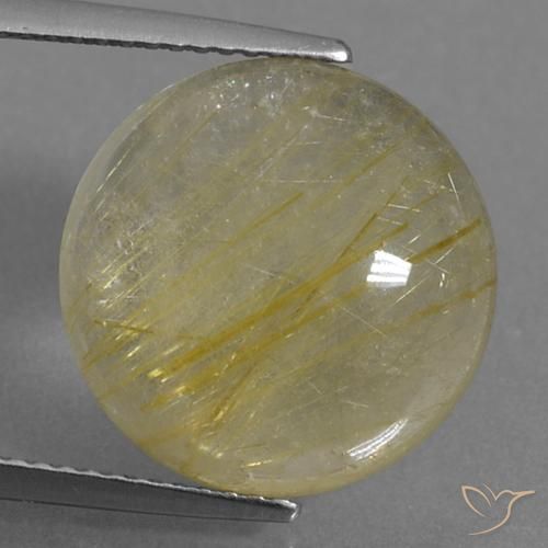 10.86ct 天然 ライトイエロー ルチルクォーツ, ラウンド, 透明