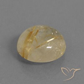 7.79カラットの天然ミディアムゴールドルチルクォーツ、ラウンド、透明