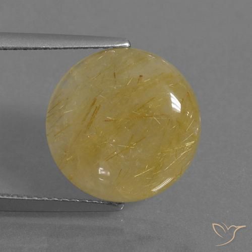5.28ct 天然 黄金色の黄色 ルチルクォーツ, ラウンド, 半透明