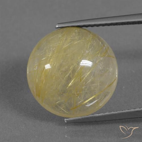 9.58ct 天然 トスカーナイエロー ルチルクォーツ, ラウンド, 透明