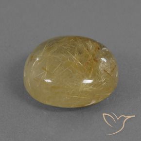 12.46カラットの天然ミディアムゴールドルチルクォーツ、ラウンド、半透明