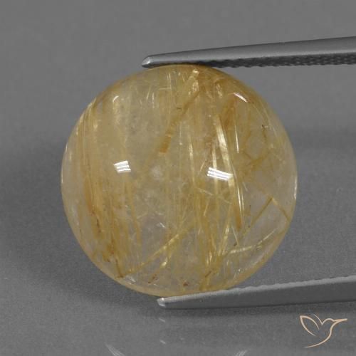 9.41ct 天然 黄金色の黄色 ルチルクォーツ, ラウンド, 半透明