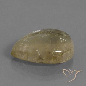 10.12カラットの天然薄いイエロールチルクォーツ、洋梨の形、透明