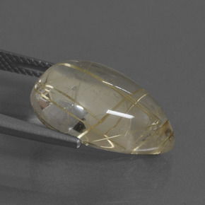 10.21カラットの天然アーシーイエロールチルクォーツ、洋梨の形、透明