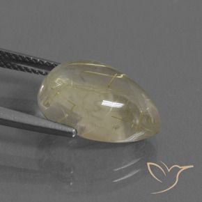 7.67カラットの天然ライトイエロールチルクォーツ、洋梨の形、透明