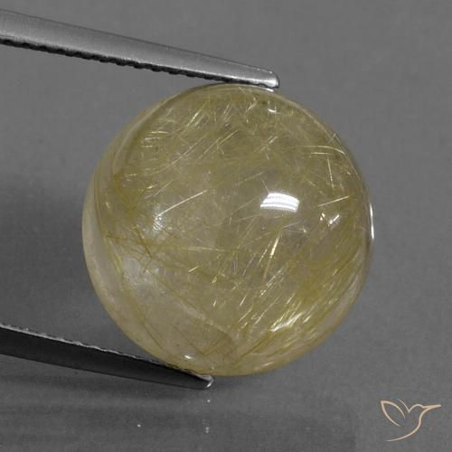 11.66ct 天然 トスカーナイエロー ルチルクォーツ, ラウンド, 透明