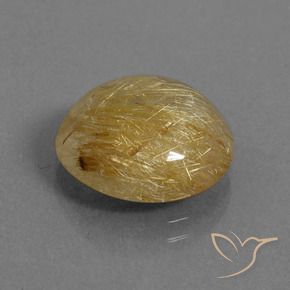 7.70カラットの天然ゴールドルチルクォーツ、ラウンド、透明
