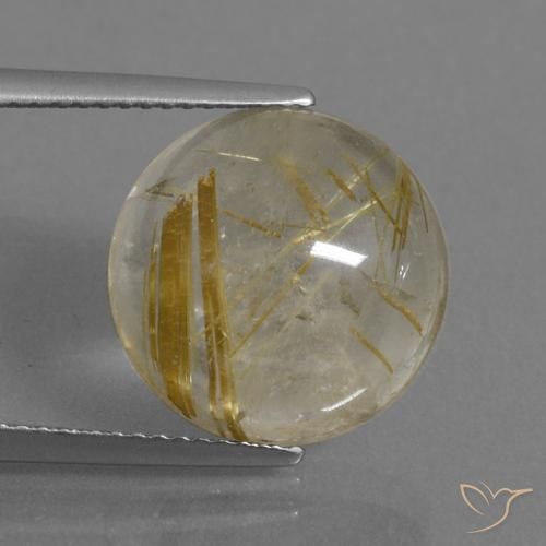 8.00ct 天然 非常に薄いゴールデンブラウン ルチルクォーツ, ラウンド, 透明