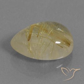 7.32カラットの天然ウォームイエロールチルクォーツ、洋梨の形、透明