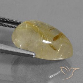 7.32カラットの天然ウォームイエロールチルクォーツ、洋梨の形、透明