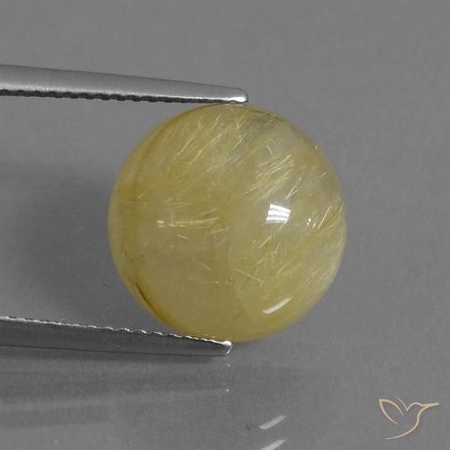 8.01ct 天然 ウォームイエロー ルチルクォーツ, ラウンド, 半透明