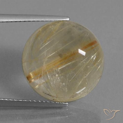 14.48ct 天然 非常に薄いゴールデンブラウン ルチルクォーツ, ラウンド, 透明