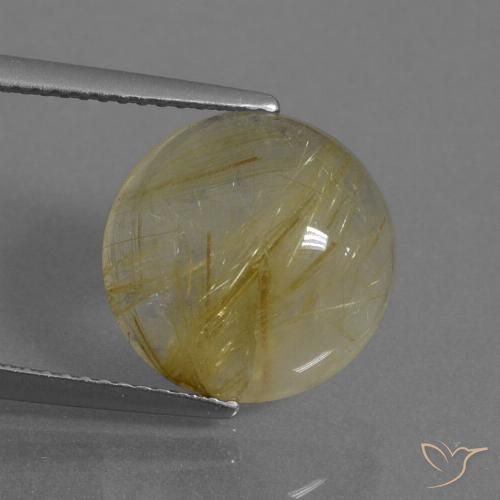 6.29ct 天然 アーシーイエロー ルチルクォーツ, ラウンド, 透明